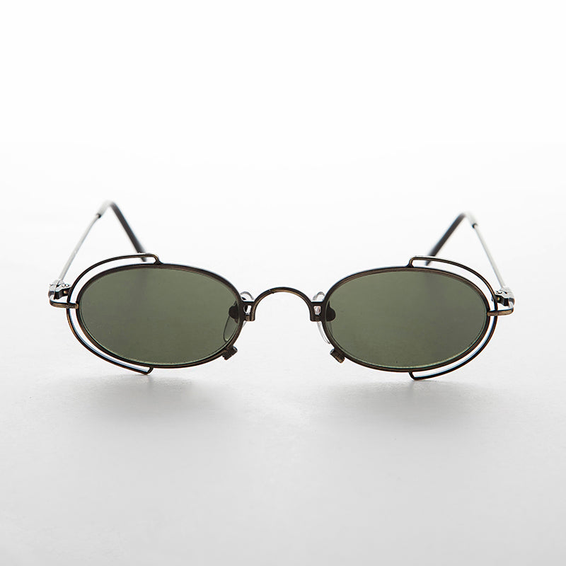 Tiny Oval 90s Metal Vintage Sunglasses - Klaus