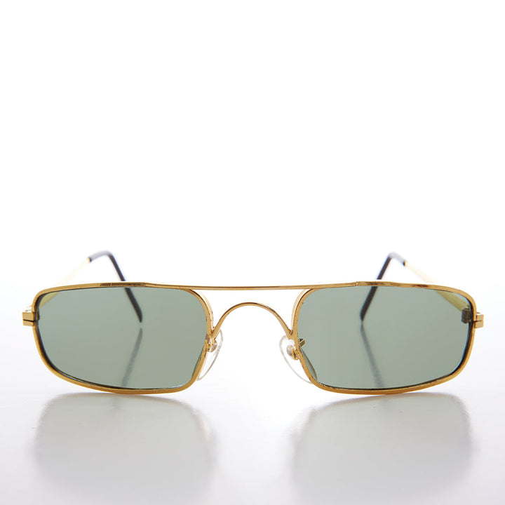 Skinny Sporty Curved Vintage Aviator Sunglass - Kobe