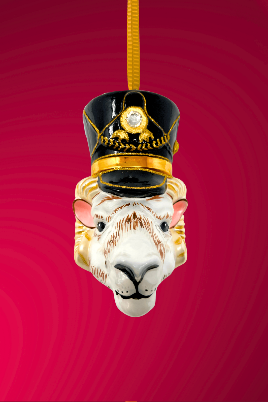 Royal Guard Ram Head Polish Glass Ornament