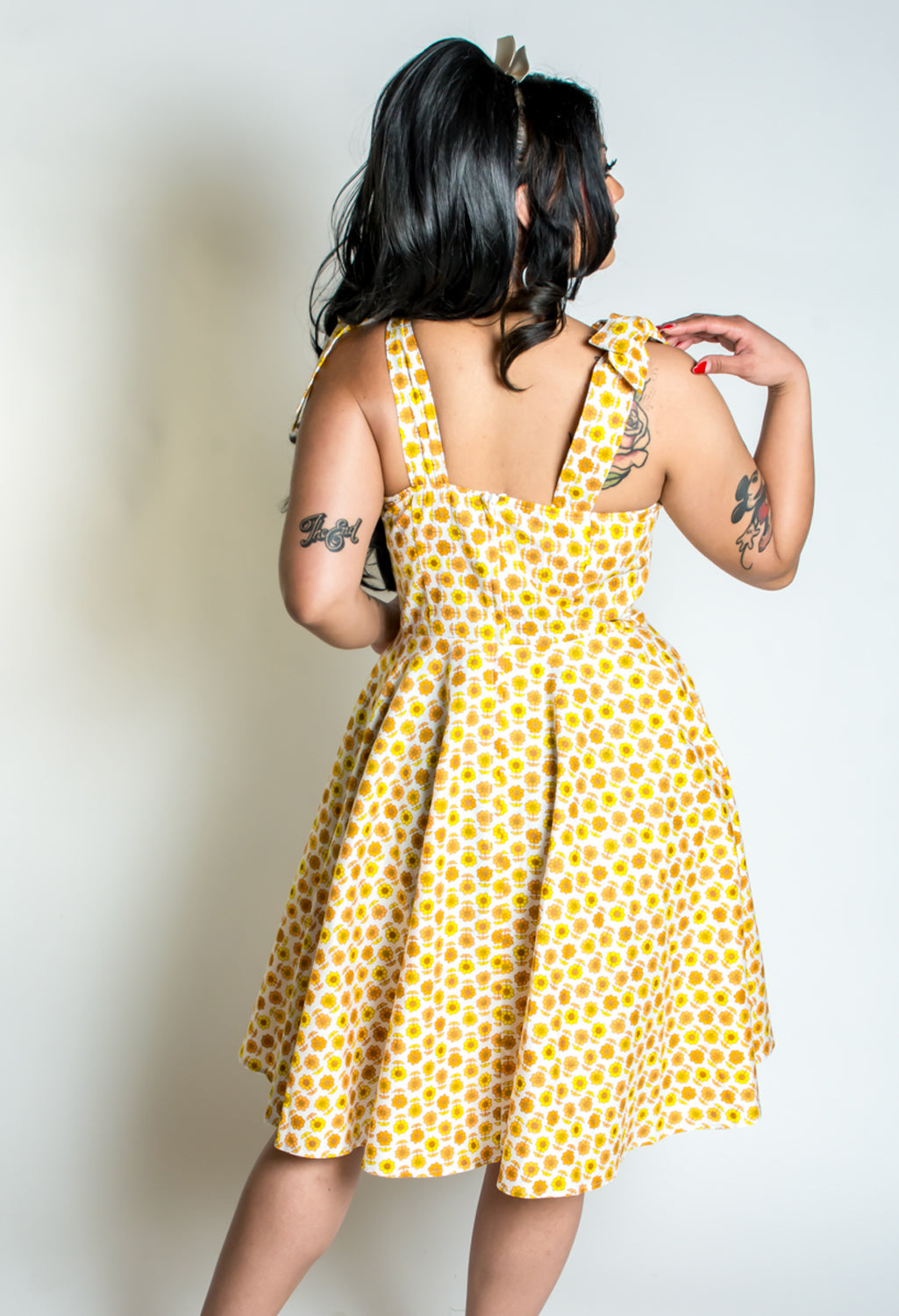 Sarah Swing Dress - Retro Daisy, Yellow *sale