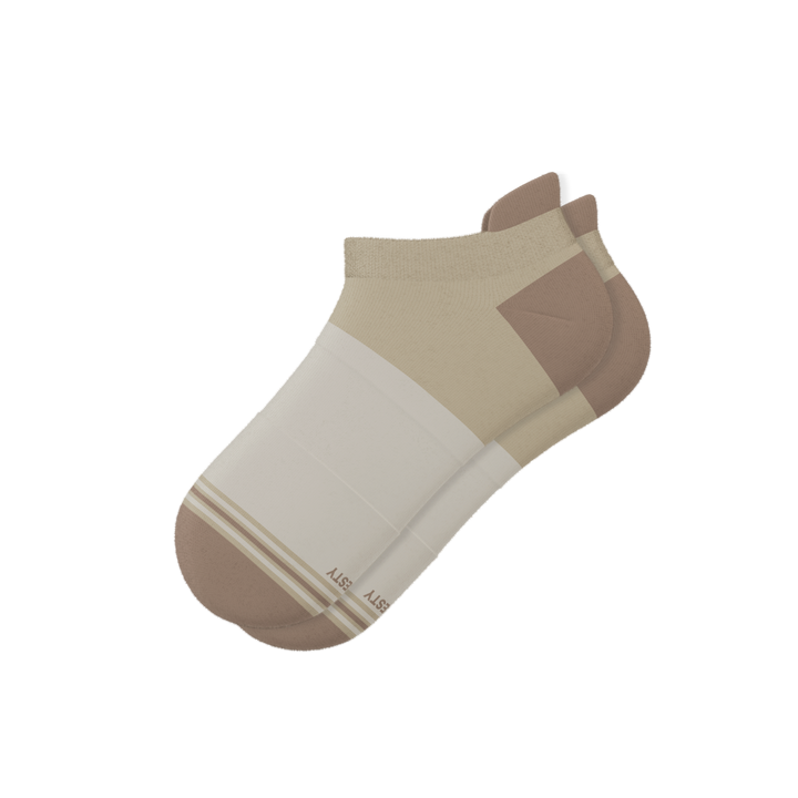 The Khaki | Tan Color Block Heel Hammock™ Ankle Socks