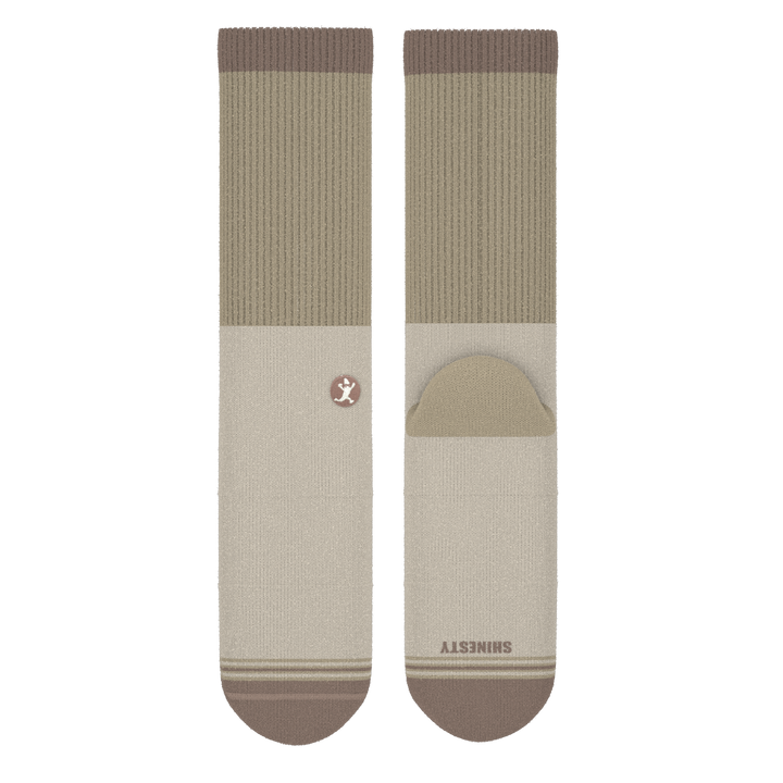 The Khaki | Tan Color Block Heel Hammock™ Crew Socks