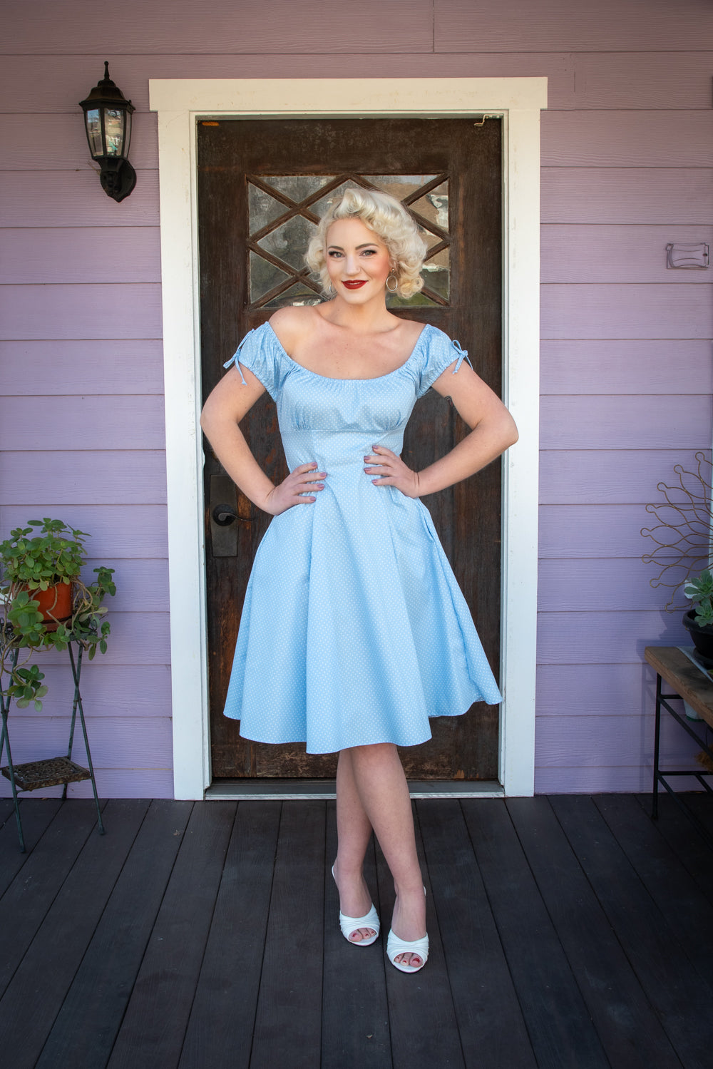 Hilda Dress - Baby Blue Dot *sale