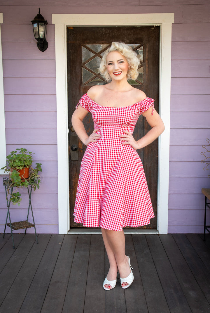 Hilda Dress - Red Gingham
