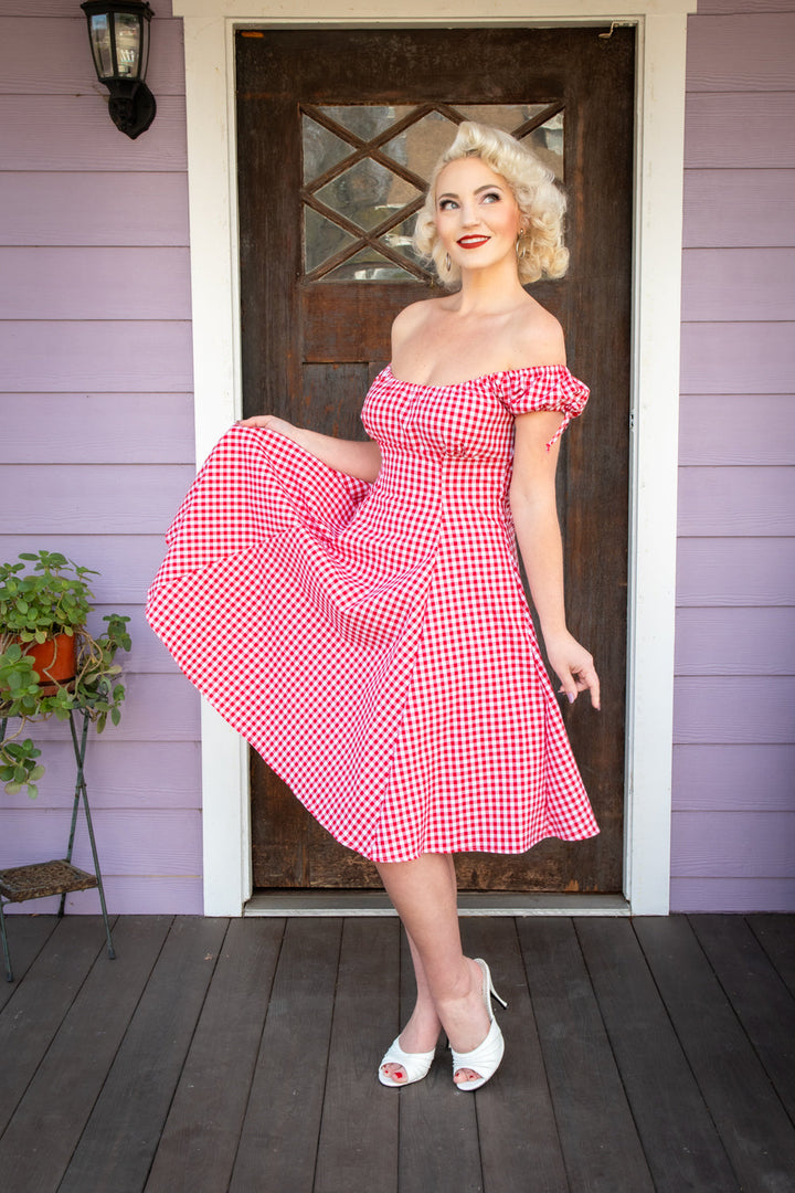Hilda Dress - Red Gingham