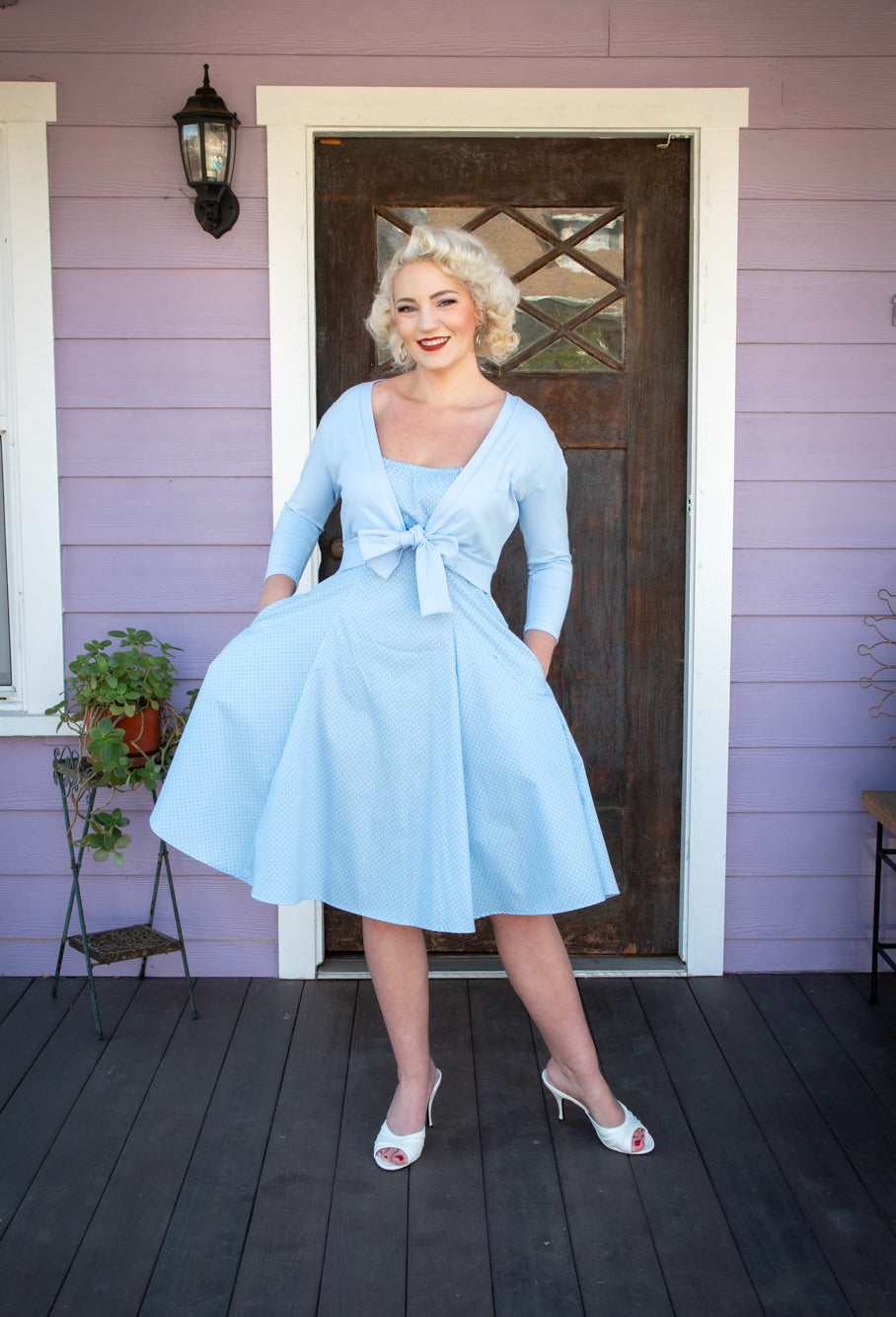 Hilda Dress - Baby Blue Dot *sale