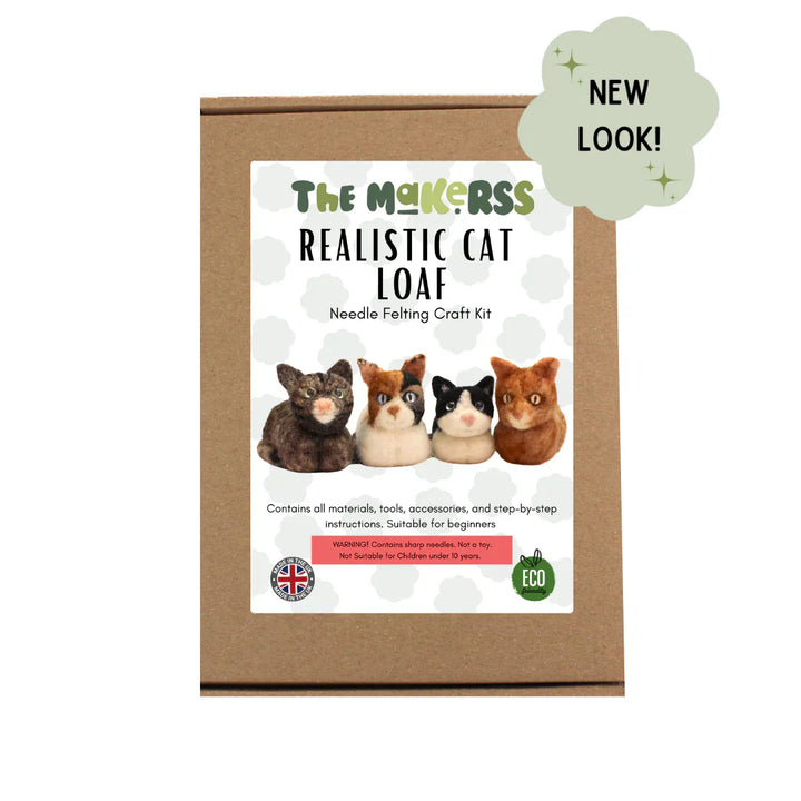 Realistic Cat Loaf Needle Felting Kit by The Makerss KTS-RealisticCatLoaf-Complete