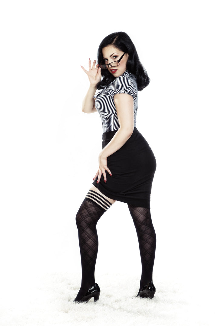 Tiffany: It Doesn't Have to Glitter to be a Diamond. Petite to Plus Size Thigh Highs