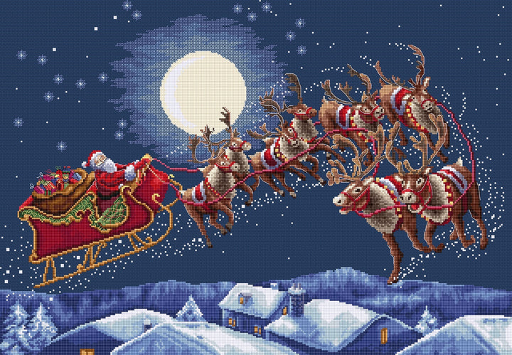 Christmas Eve Flight Counted Cross Stitch Kit by Letistitch L9959