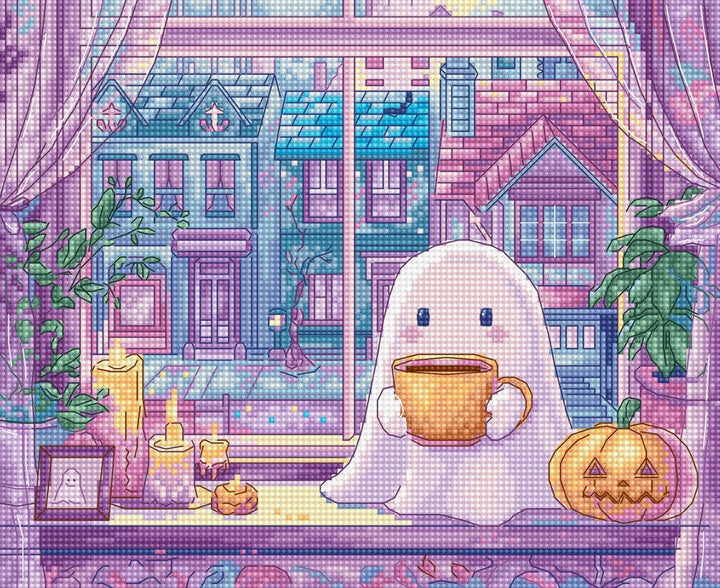 Pumpkin Latte Nights Counted Cross Stitch Kit by Letistitch L9962