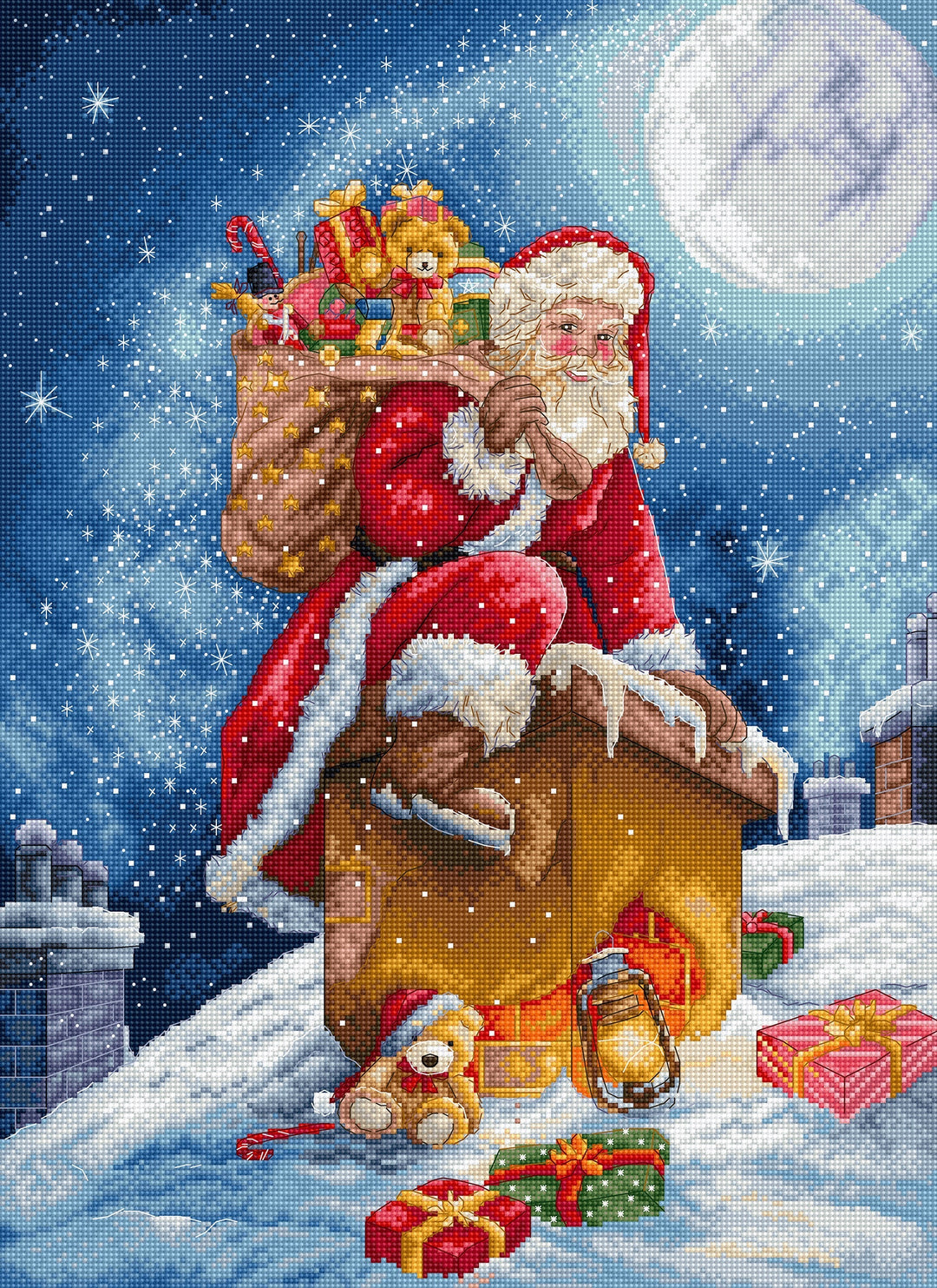 Santa's Secret Stop Counted Cross Stitch Kit by Letistitch L9964