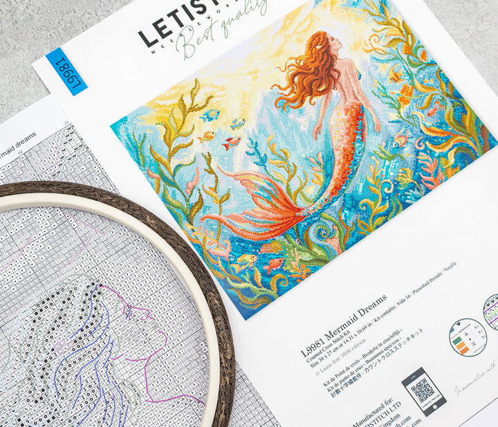 Mermaid Dreams Counted Cross Stitch Kit by Letistitch L9981