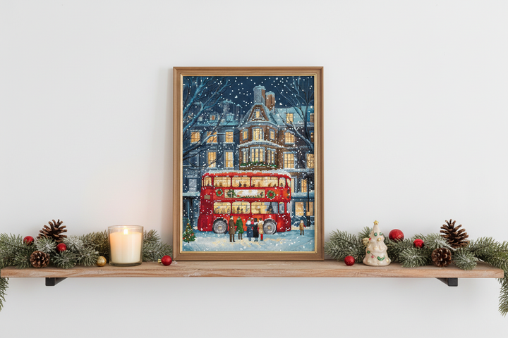 London Christmas Bus Counted Cross Stitch Kit by Letistitch L9982
