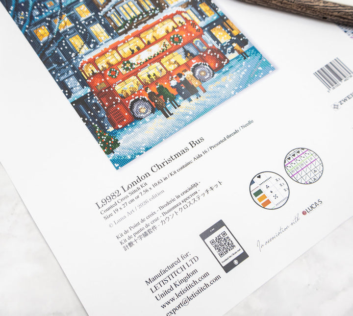 London Christmas Bus Counted Cross Stitch Kit by Letistitch L9982