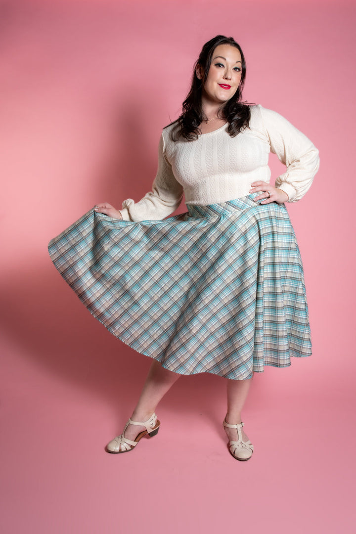 Circle Skirt - Ice Blue Plaid