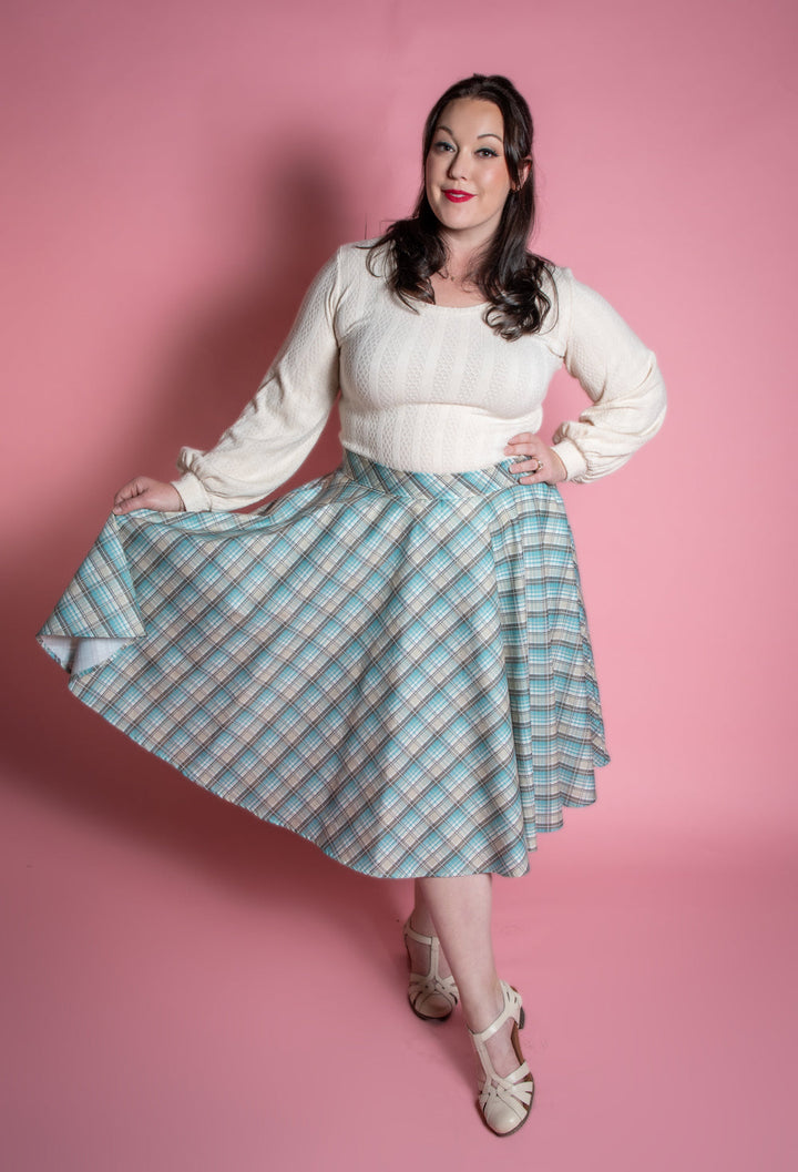 Circle Skirt - Ice Blue Plaid