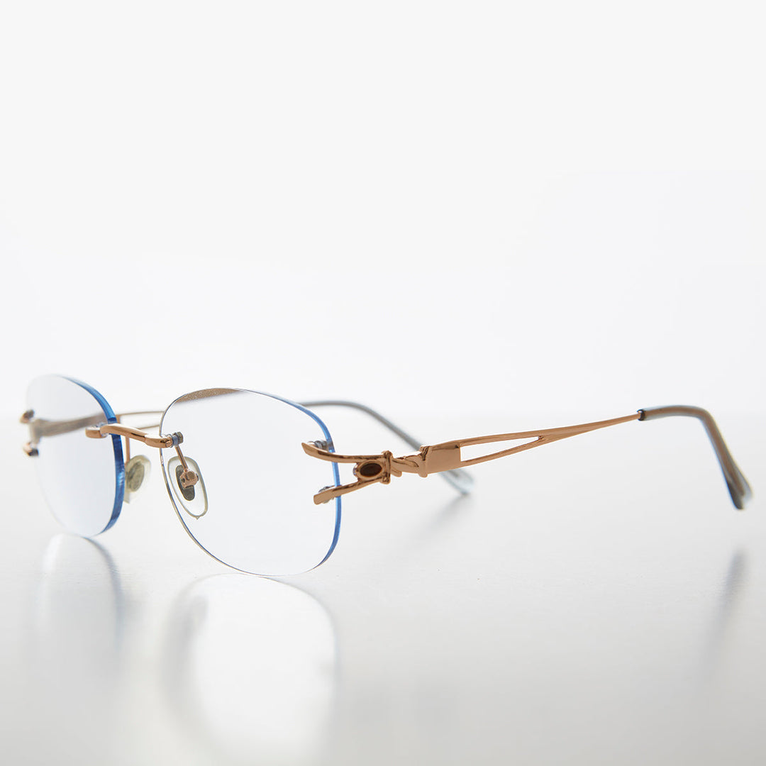 Oval Rimless Colored Lens Readers - Leona