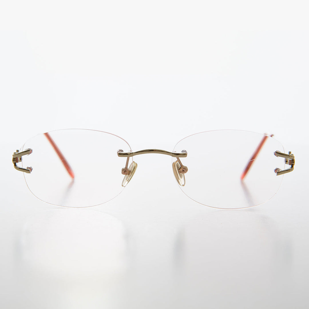 Oval Rimless Colored Lens Readers - Leona