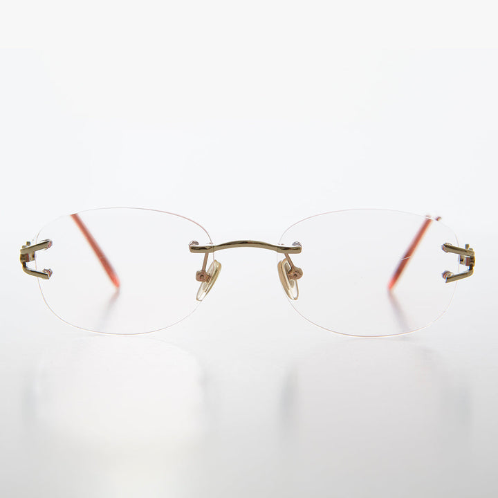 Oval Rimless Colored Lens Readers - Leona