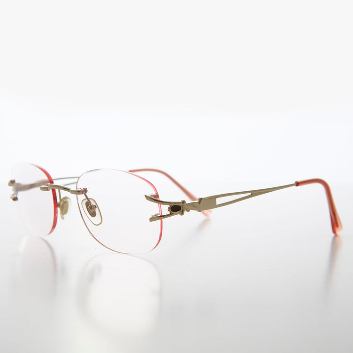 Oval Rimless Colored Lens Readers - Leona