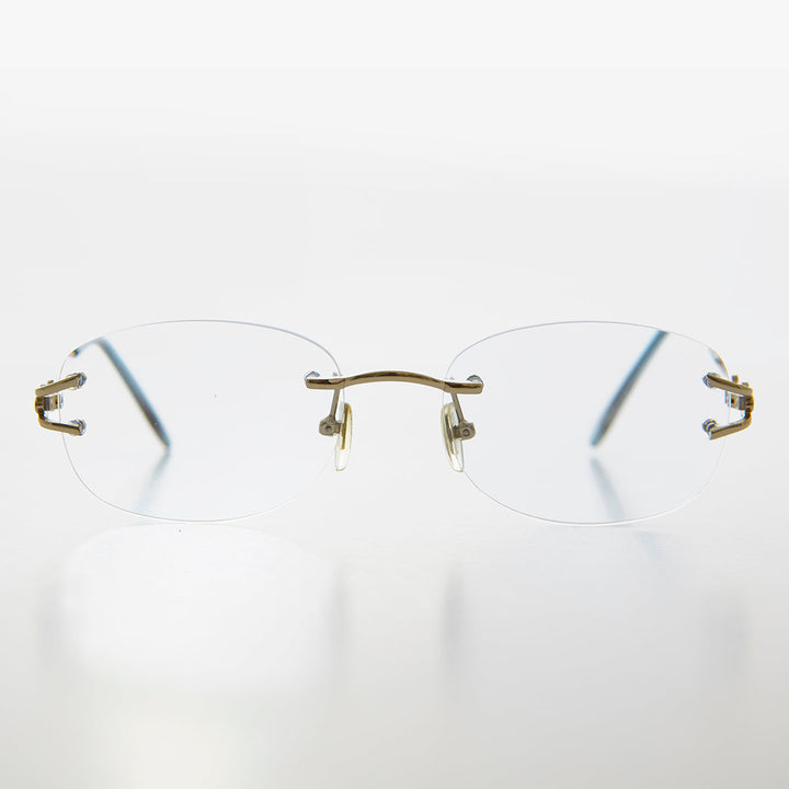 Oval Rimless Colored Lens Readers - Leona