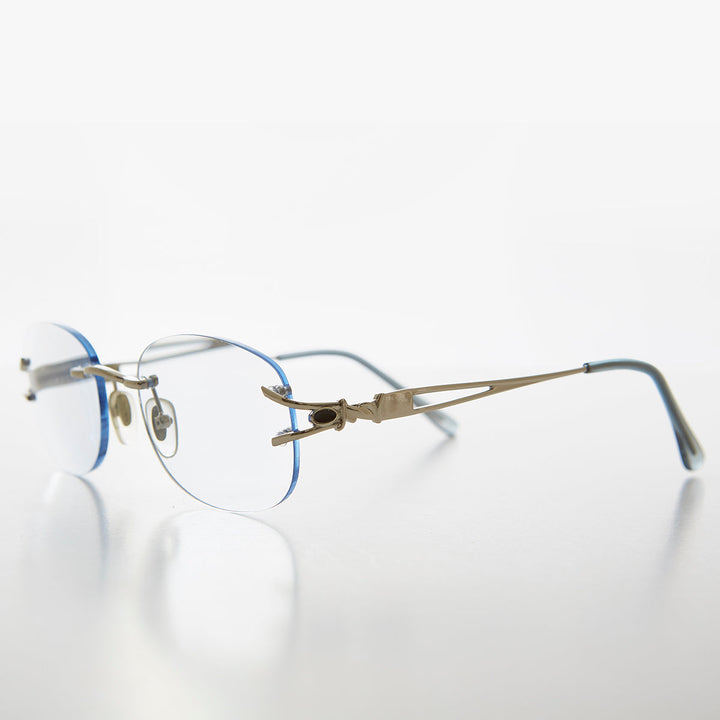 Oval Rimless Colored Lens Readers - Leona