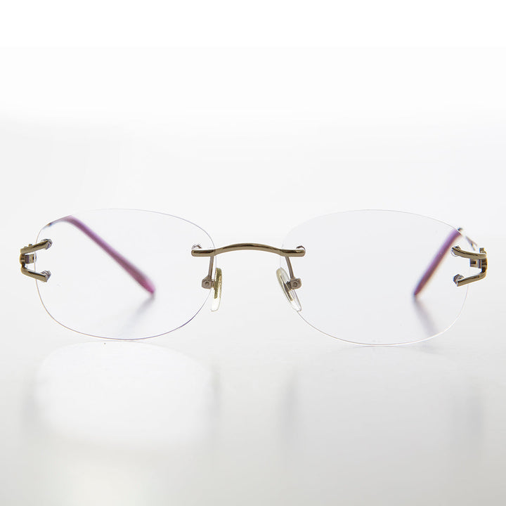 Oval Rimless Colored Lens Readers - Leona