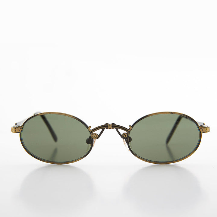 Small Oval Victorian Steampunk 90s Sunglass - Leon 1