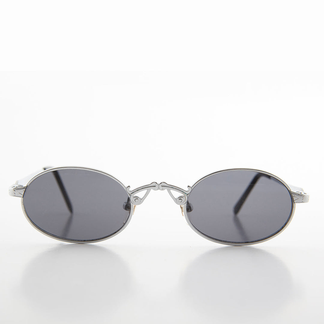 Small Oval Victorian Steampunk 90s Sunglass - Leon