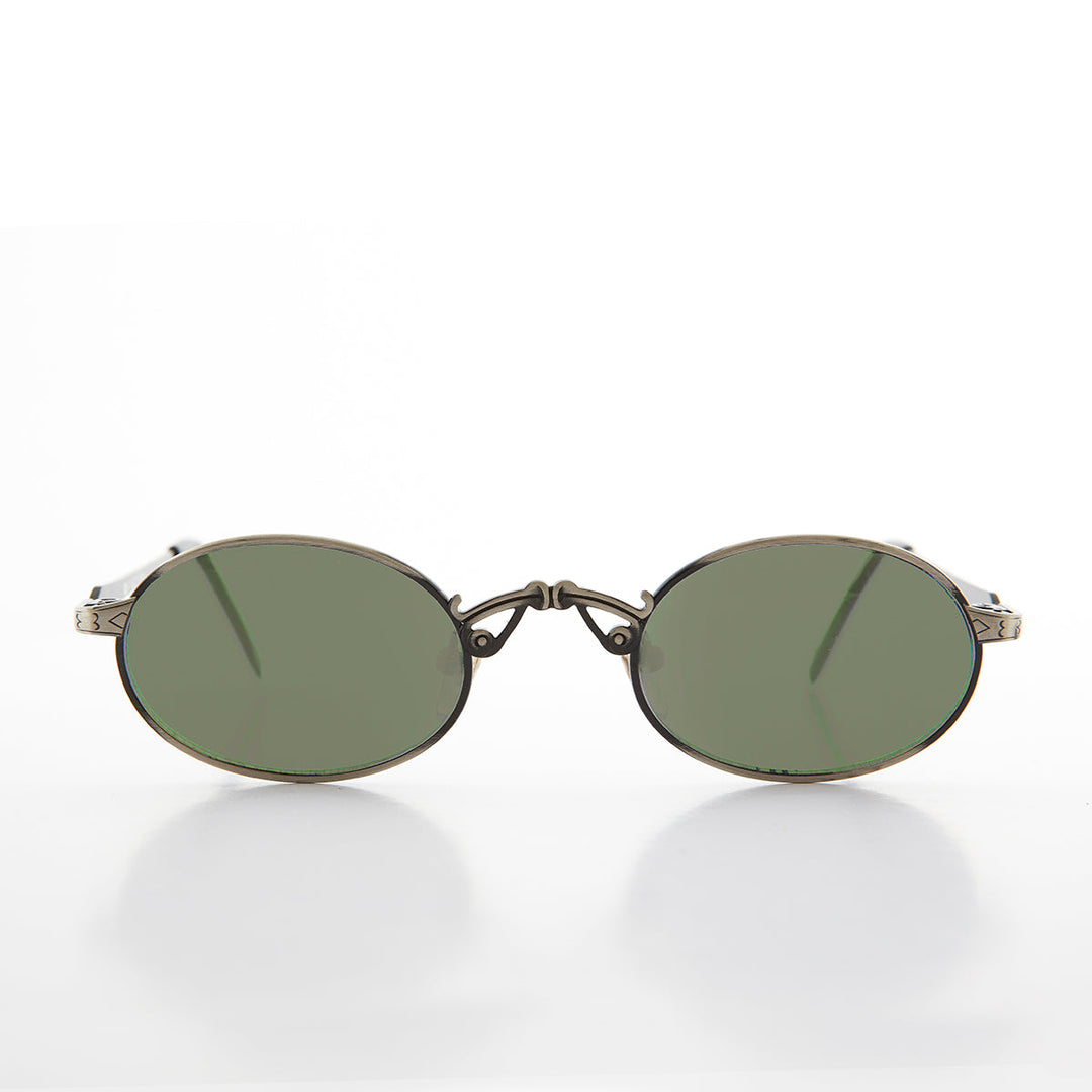 Small Oval Victorian Steampunk 90s Sunglass - Leon