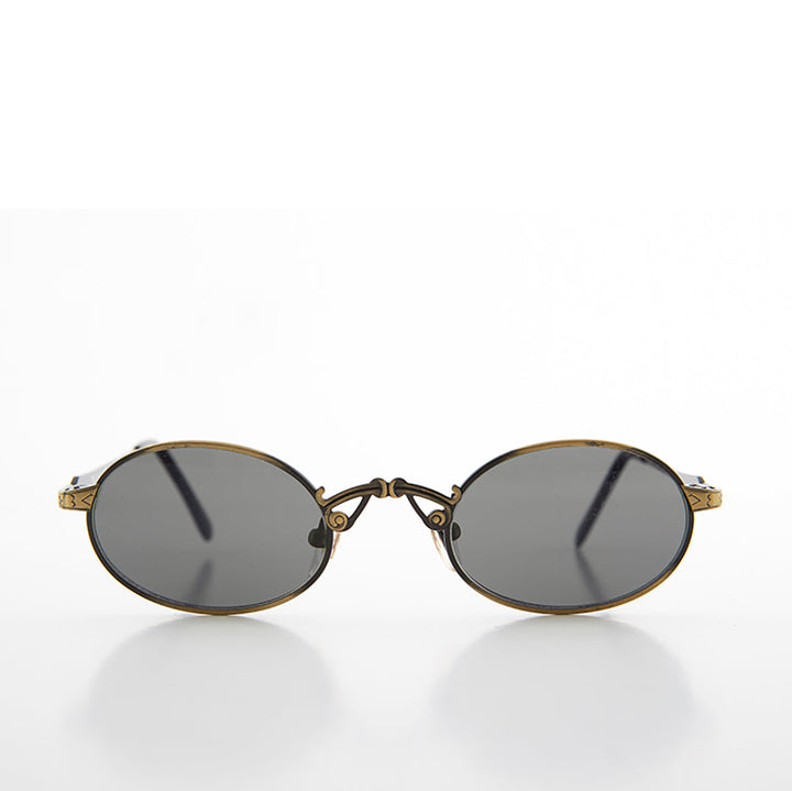 Small Oval Victorian Steampunk 90s Sunglass - Leon