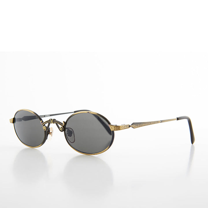 Small Oval Victorian Steampunk 90s Sunglass - Leon