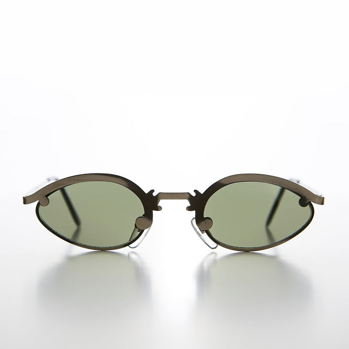 Unique Oval Metal Vintage 90s Sunglass - Lotus