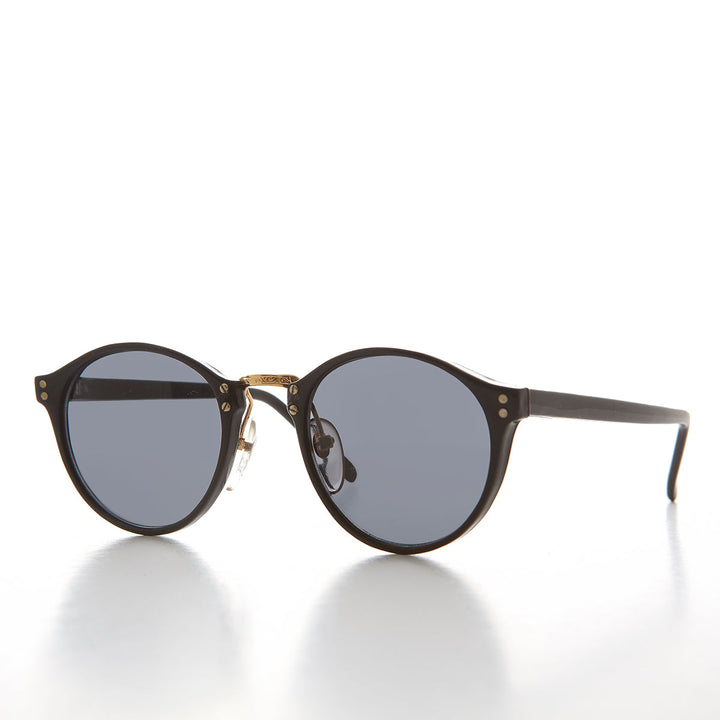 Classic Round Pantos Vintage Sunglass with Metal Bridge - Luca