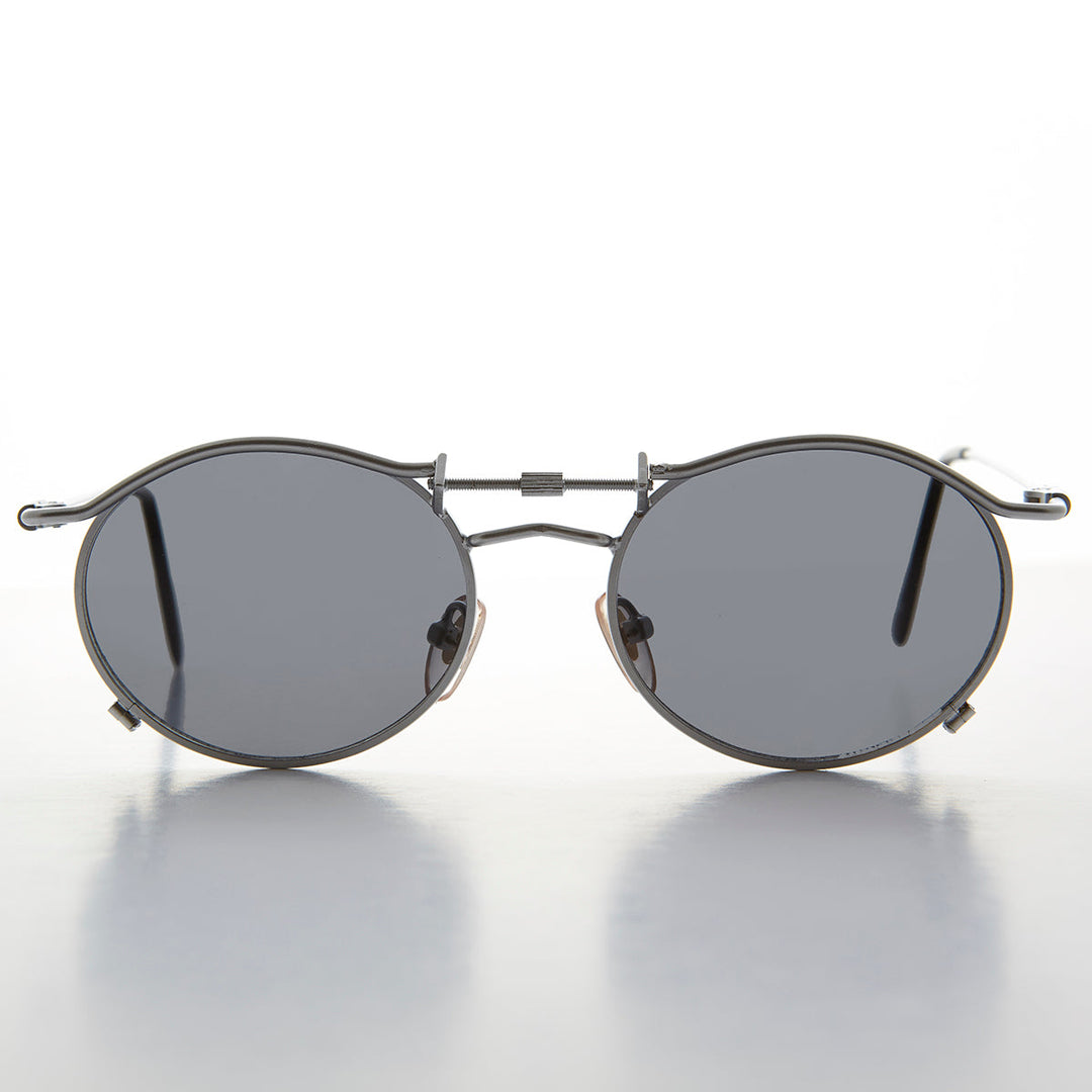 90s Oval Steampunk Sunglass Optical Quality - Lucian