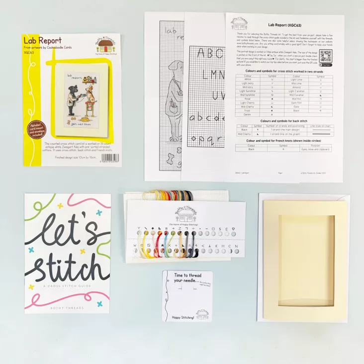 Lab Report Greeting Card Counted Cross Stitch Kit by Bothy Threads XGC63