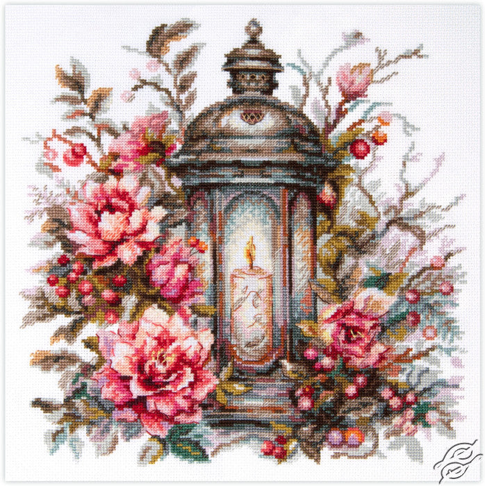 Lantern in Bloom Counted Cross Stitch Kit by Magic Needle 70-44