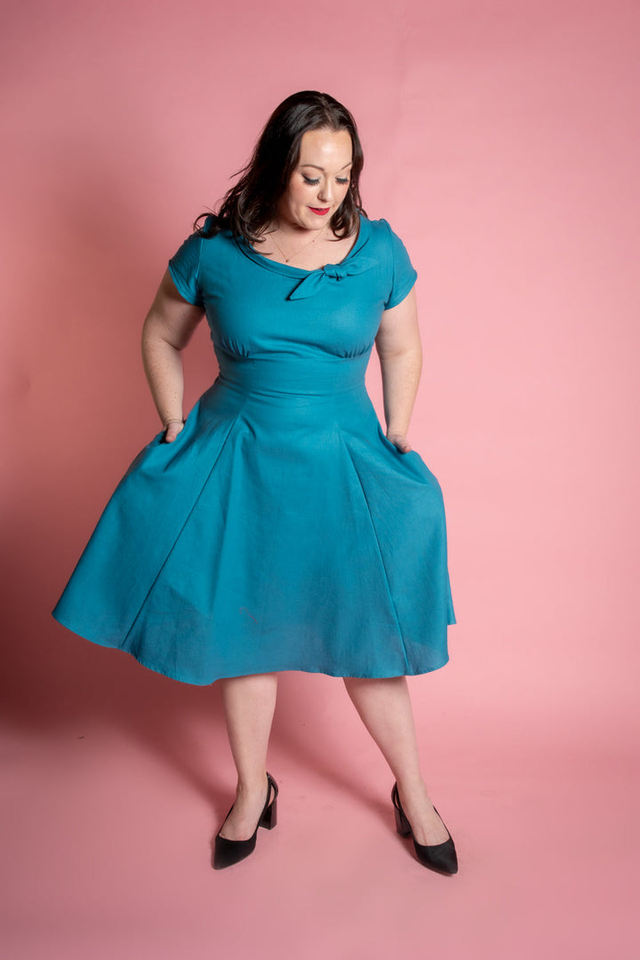 Beverly Dress- Lynette, Ocean