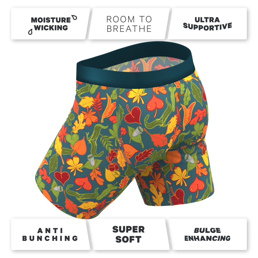 The Leaf Peeps | Naughty Leaves Long Leg Ball Hammock® Pouch Underwear With Fly