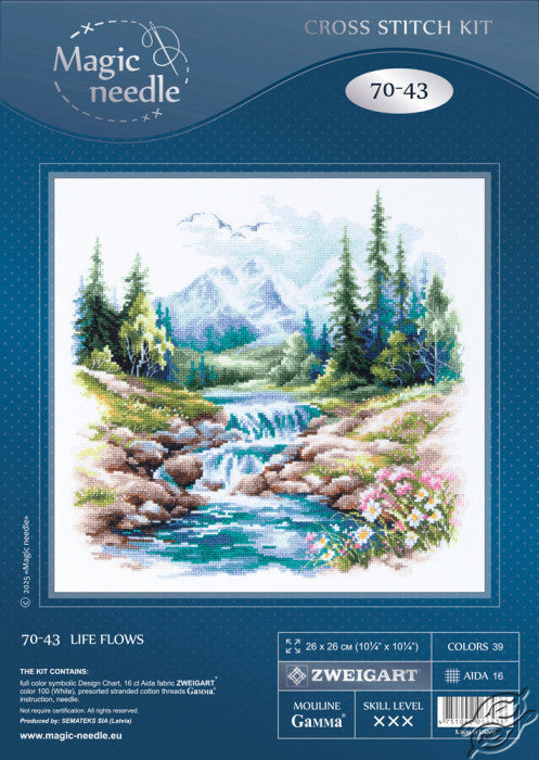 Life Flows Counted Cross Stitch Kit by Magic Needle 70-43