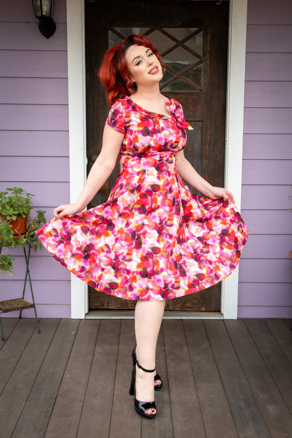 Beverly Dress- Scarlet Leaves