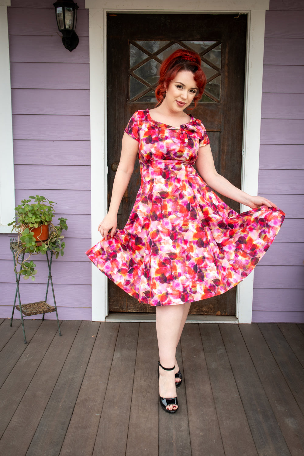 Beverly Dress- Scarlet Leaves