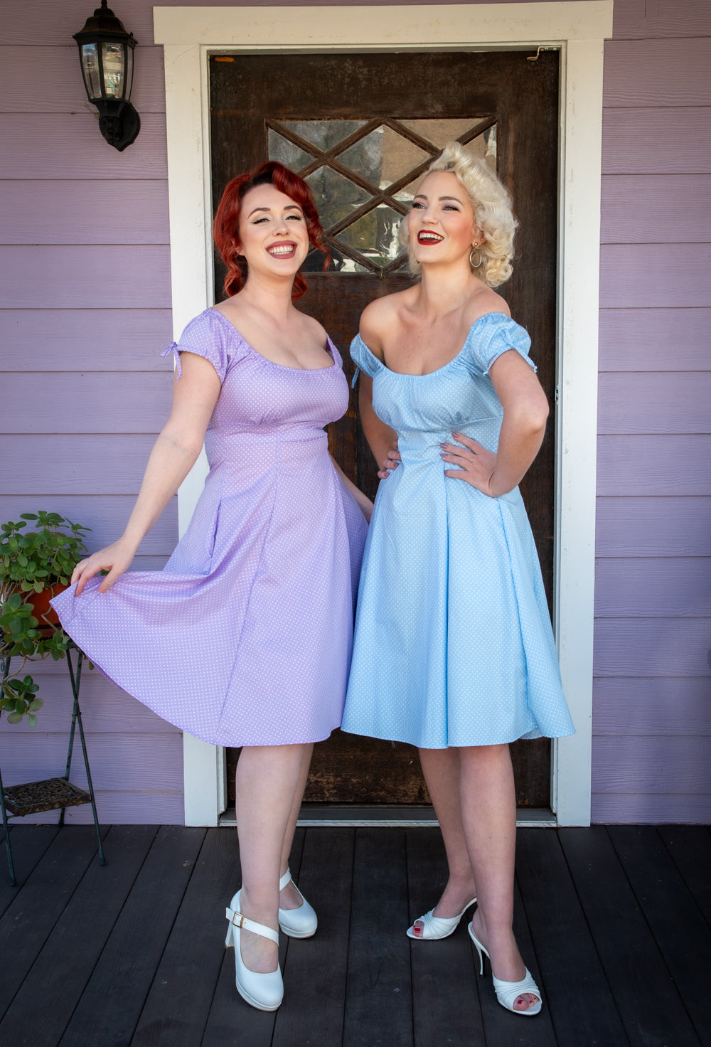 Hilda Dress - Lavender Dot