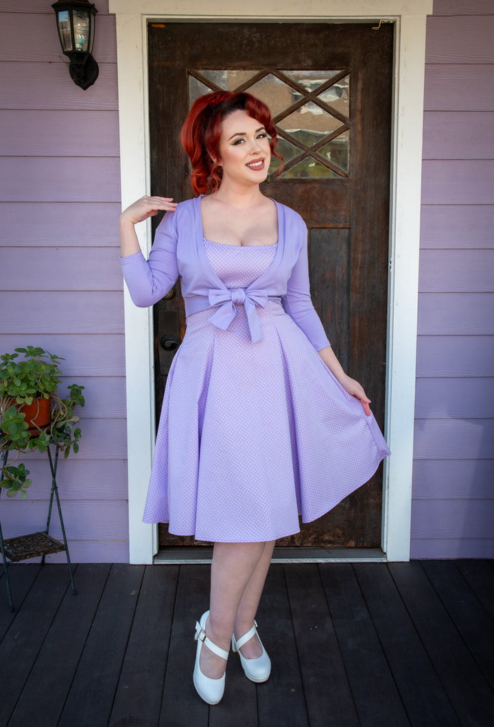 Hilda Dress - Lavender Dot