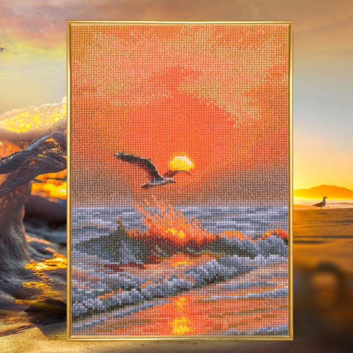 When the sun sets on the wave M1057 Counted Cross Stitch Kit