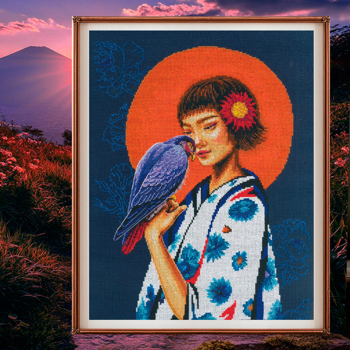 A bird in gentle hands - freedom in the heart M1072 Counted Cross Stitch Kit