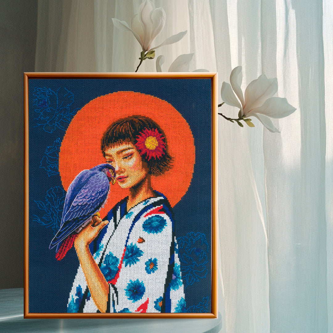 A bird in gentle hands - freedom in the heart M1072 Counted Cross Stitch Kit