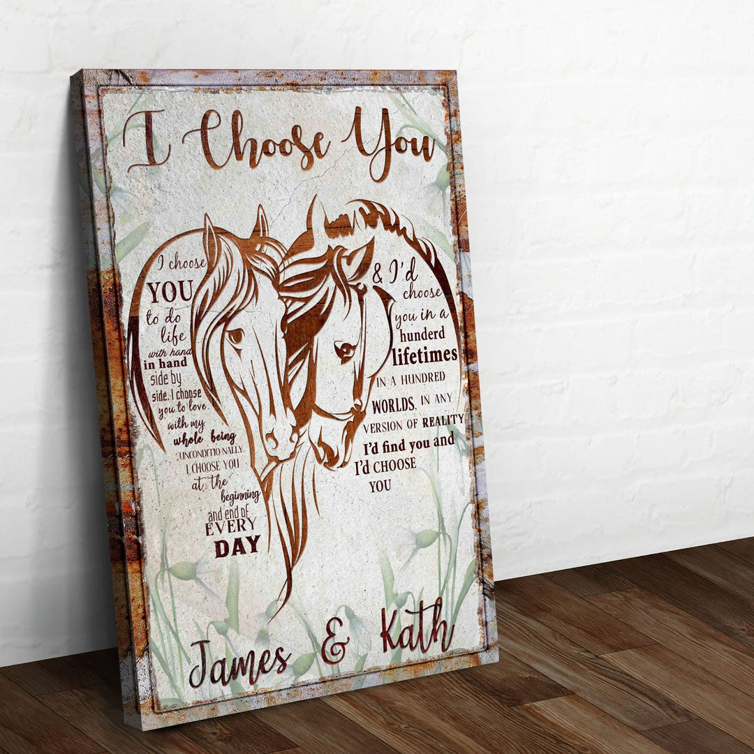 I Choose You Couple Horse Sign