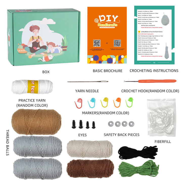 Sloth and Koala Amigurumi DIY Crochet Kit Wizardi F07N8-M207