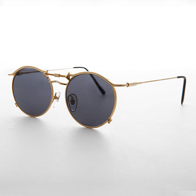 Round 90s Goth Vintage Sunglass - Mackaveli